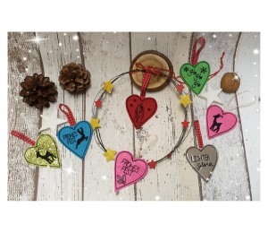 Stickserie ITH - Anhänger Weihnachtsherzen